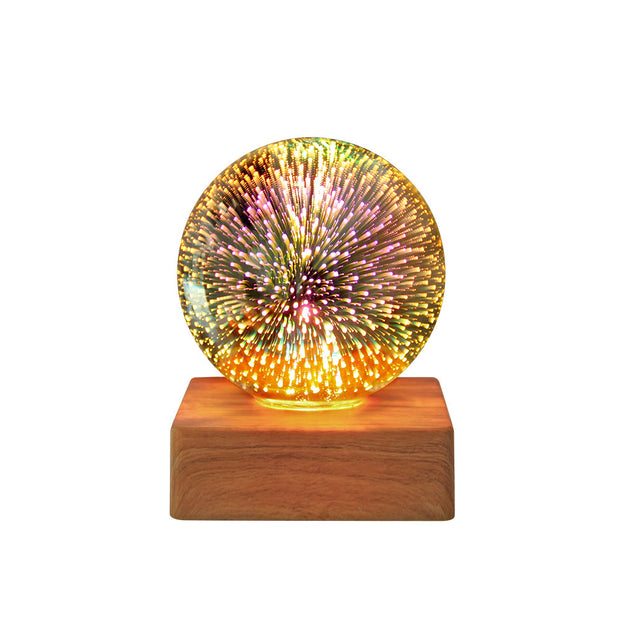 USB 3D Firework Crystals Ball Night Light  Plug In