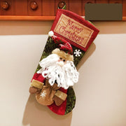 Stocking Socks Snowman Santa Elk Xmas Fireplace Ornaments