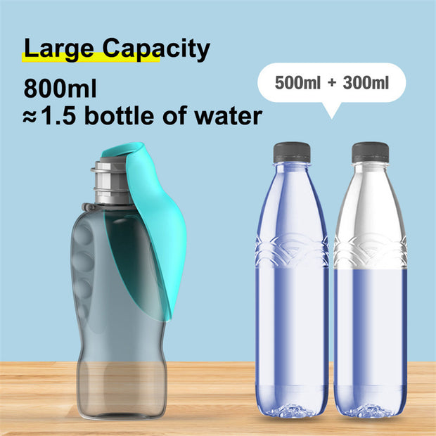 800ml Dogs Water Bottle Portable High Capacity Leakproof