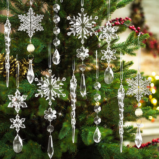 10pcs Christmas Tree Hanging Pendants Acrylic