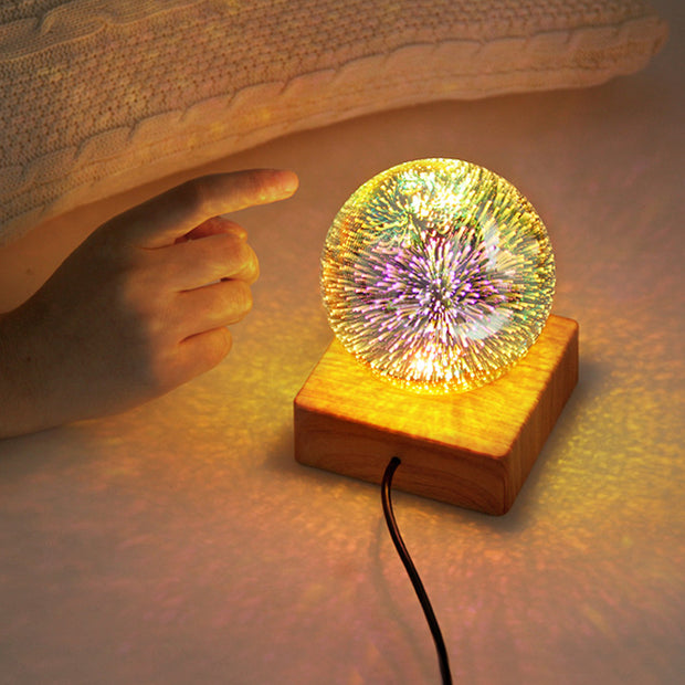 USB 3D Firework Crystals Ball Night Light  Plug In