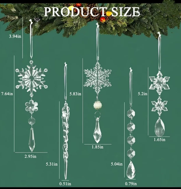 10pcs Christmas Tree Hanging Pendants Acrylic