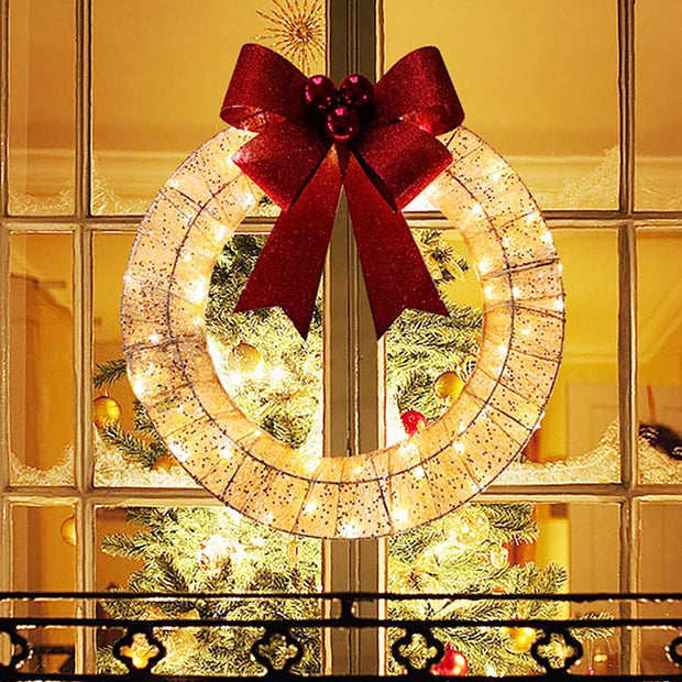 Christmas Garland 50CM Luminous LED Warm Light Metal