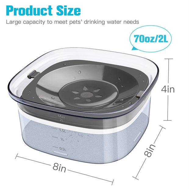 70oz Dog Water Bowl Large Capacity Spill Proof Dog Bowl