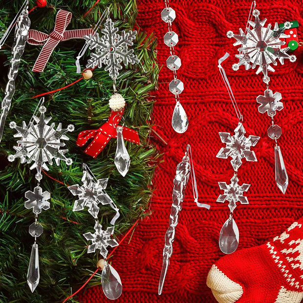 10pcs Christmas Tree Hanging Pendants Acrylic