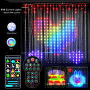 Smart LED RGB Curtain String Lights Bluetooth APP Control