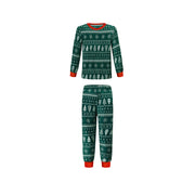 Christmas Print Contrast Color Parent-child Home Service Suit