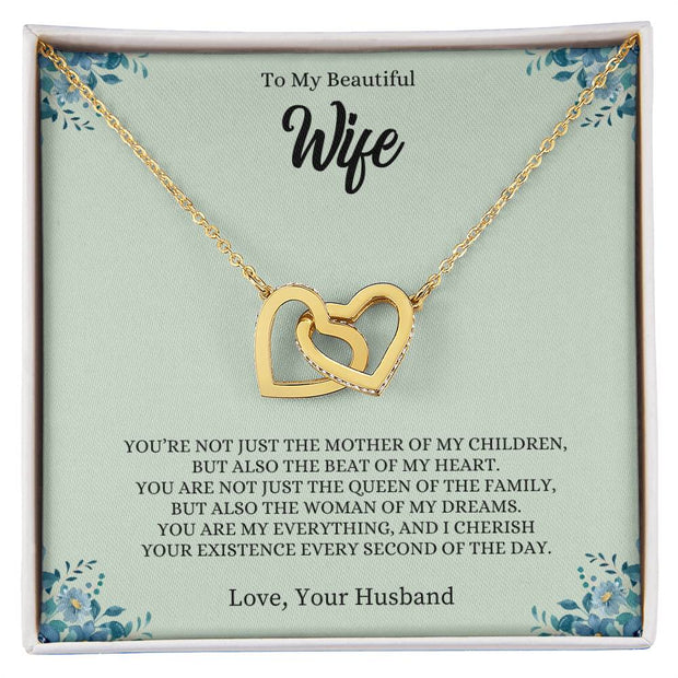 To My Beautiful Wife | Interlocking Hearts necklace