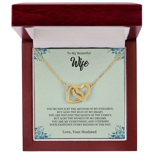 To My Beautiful Wife | Interlocking Hearts necklace