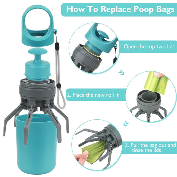 Portable Lightweight Dog Pooper Scooper With Built-in Poop Bag