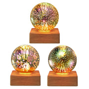 USB 3D Firework Crystals Ball Night Light  Plug In