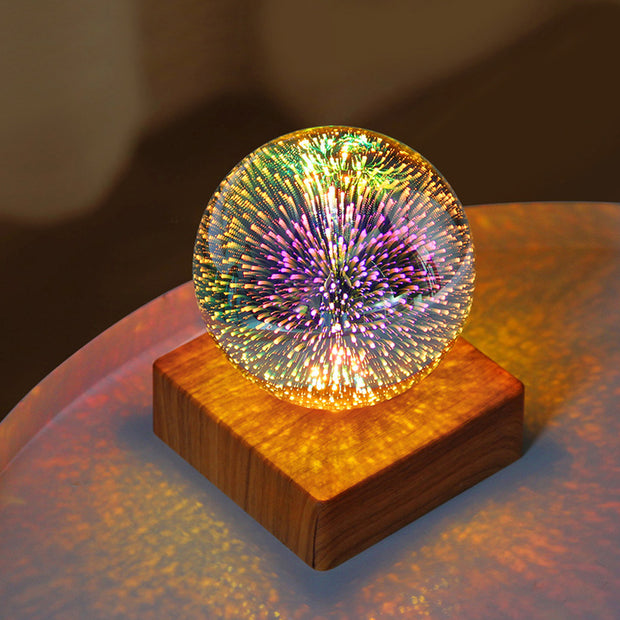 USB 3D Firework Crystals Ball Night Light  Plug In