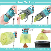 Portable Lightweight Dog Pooper Scooper With Built-in Poop Bag