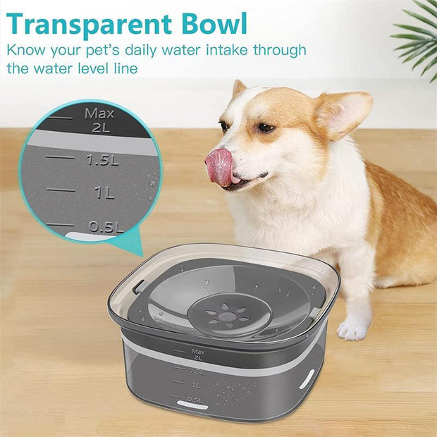 70oz Dog Water Bowl Large Capacity Spill Proof Dog Bowl