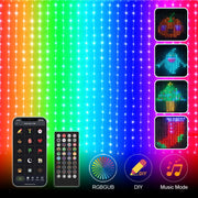 Smart LED RGB Curtain String Lights Bluetooth APP Control